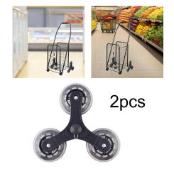 2Pcs Replacement Stair Climbing Wheels Trolley Roller Wheels Multipurpose Easy to Install Trolley Casters Luggage Cart Wheels