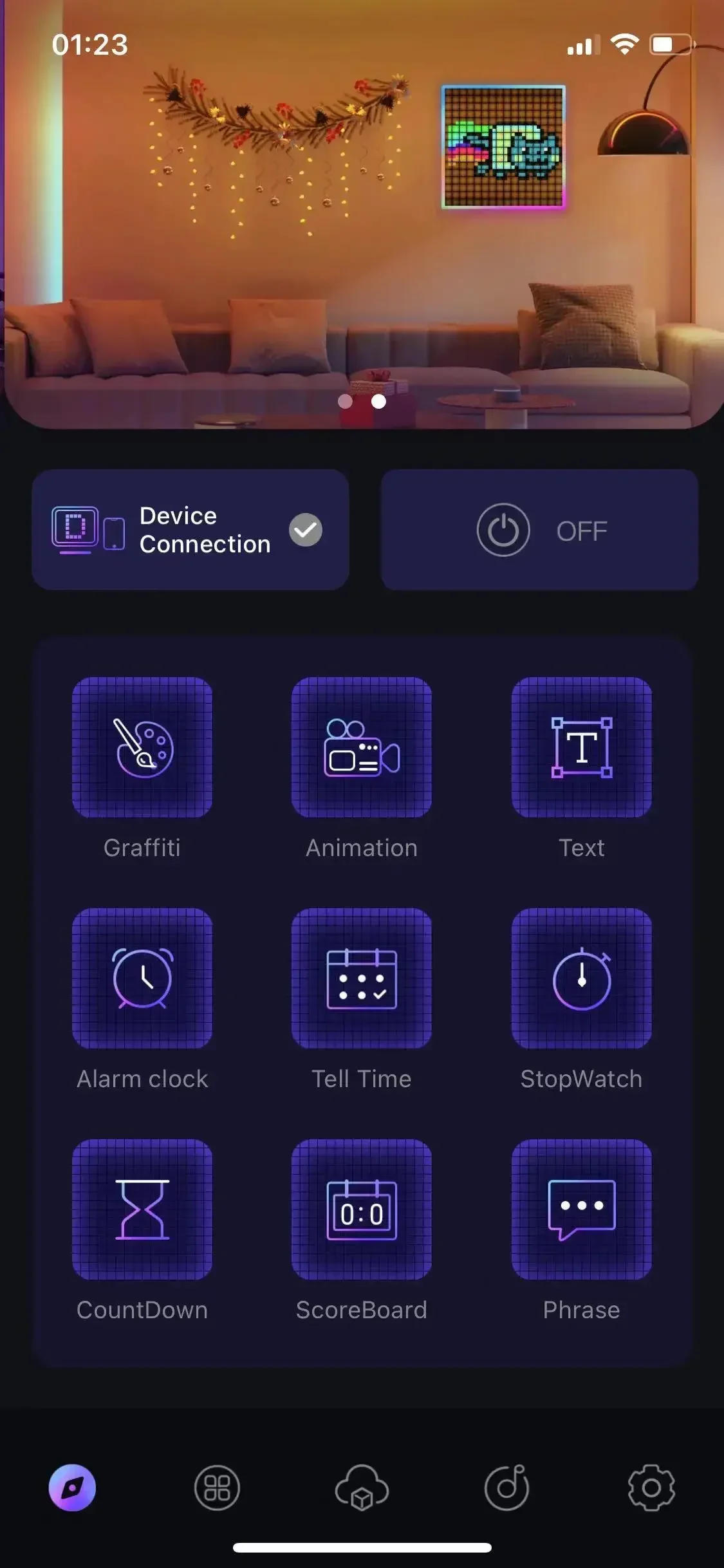 Description Picture 4 of itemRGB LED Matrix Pixel Display Screen Smart App Control Digital Programmable DIY Photo Frame Game Room Desktop Decor Night Light