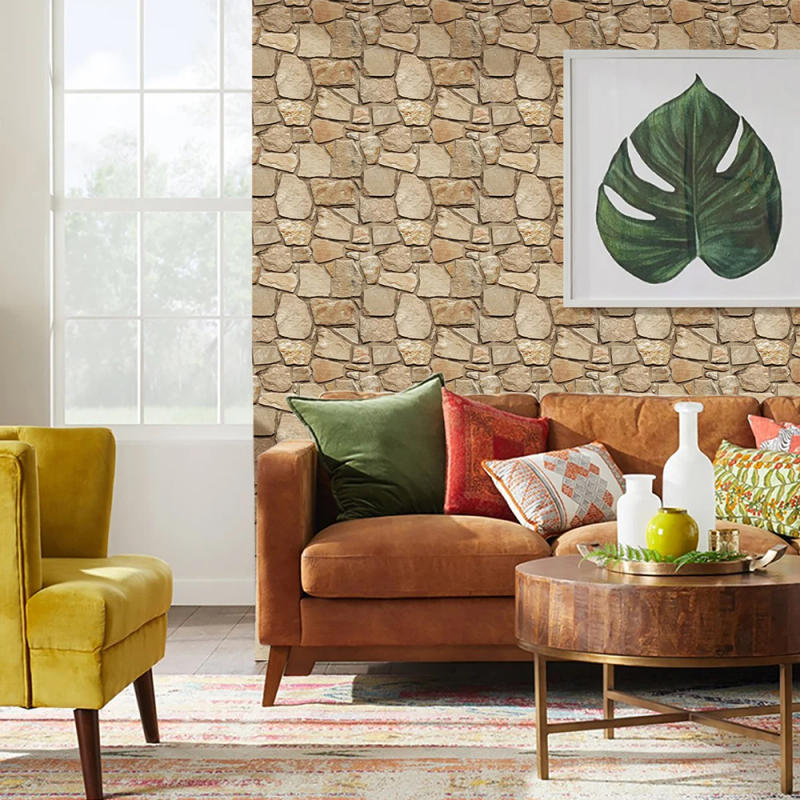 Description Picture 3 of item10pcs 3D Self-adhesive Faux Stone Wall Panel 3D Peel and Stick Wall Tile Sticker Kitchen Tile Backsplash 30 X 30cm