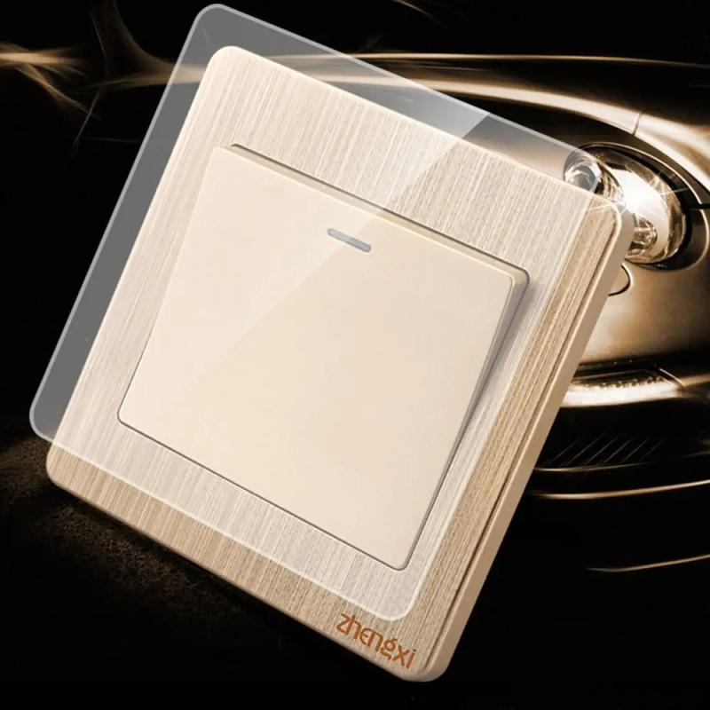 Description Picture 4 of itemHigh Quality Gold Wall Switches 1Way Button Home Accessories Wall Light Switch Panel with LED Lamp Durable 1/2/3/4 Gang