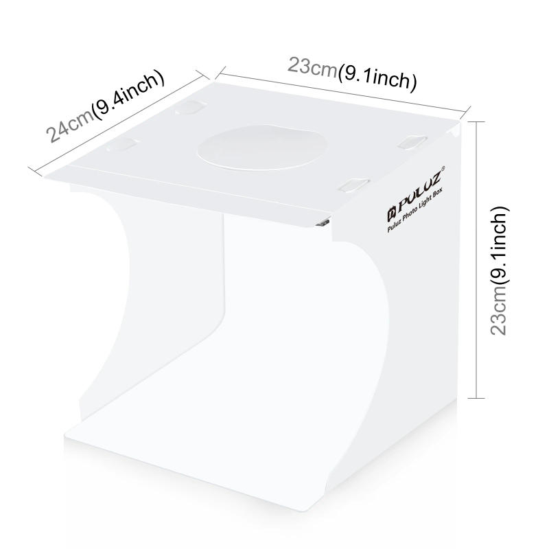 Description Picture 3 of itemPULUZ 20cm Folding Portable 550LM Light Photo Lighting Studio Shooting Tent Box Kit with 2 Colors Backdrops (Black, White), Unfo