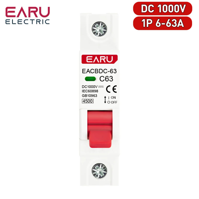 Description Picture 2 of item1pc DC 1000V 1P Solar Mini Circuit Breaker Overload Protection Switch 6A 10A 16A 20A 25A 32A 40A 50A 63A MCB for Photovoltaic PV