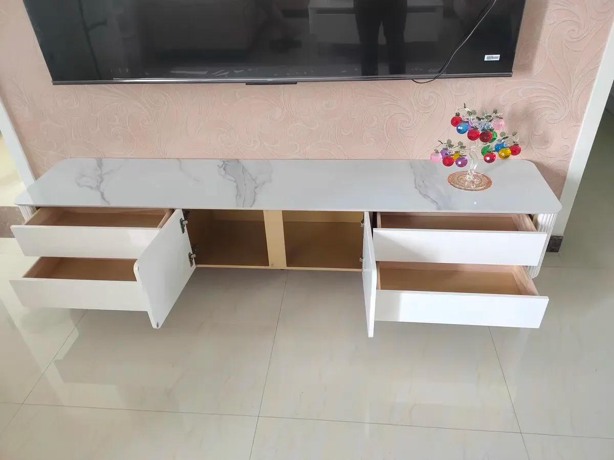 Description Picture 4 of itemNordic Slate TV Stands Modern Living Room Furniture Home Light Luxury TV Cabinet Simple Storage Cabinet Coffee Table Combination