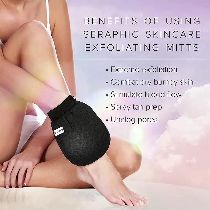 Description Picture 5 of itemMoroccan Hammam Bath Scrub Glove Exfoliating Body Facial Tan Massage Glove Exfoliator Glove Random Color Bath Shower Wash