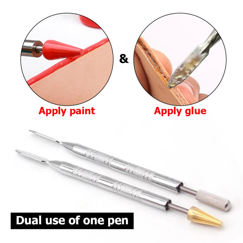 Description Picture 4 of itemLeather Dual Head Edge Oil Gluing Dye Pen Stainless Steel Applicator Speedy Paint Roller Tool for Leather Craft Tool Double Side