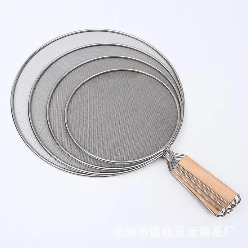 Description Picture 5 of itemStainless Steel Splatter Screen For Frying Pans Mesh Guard For Kitchen Cooking Hot Oil Splash Splatter With Wooden Handle