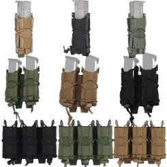 9mm Magazine Pouch Tactical Molle Triple Magazine Pouch Double-Layer Mag Pouches Universal Cartridge Holder for Hunting Vest