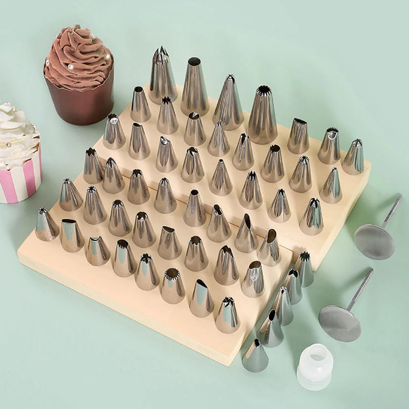 Description Picture 4 of item52 Styles Stainless Steel Decorative Pastry Nozzle Cake Decoration Set Box Decoration Nail Conversion Connector Baking Nozzles