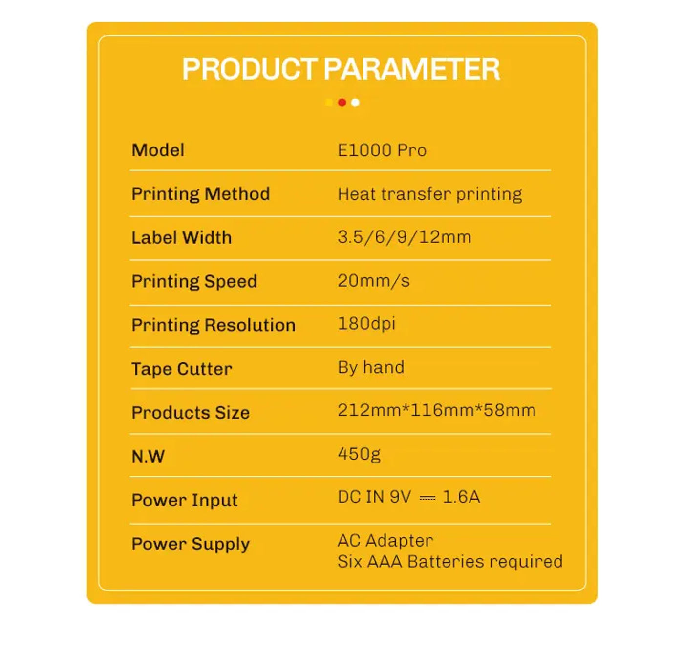 Description Picture 5 of itemPortable Label Printer E1000PRO w/ Tube AHS231 631 Compatible for Brother Ptouch Handheld Label Maker Machine Industrial Labeler