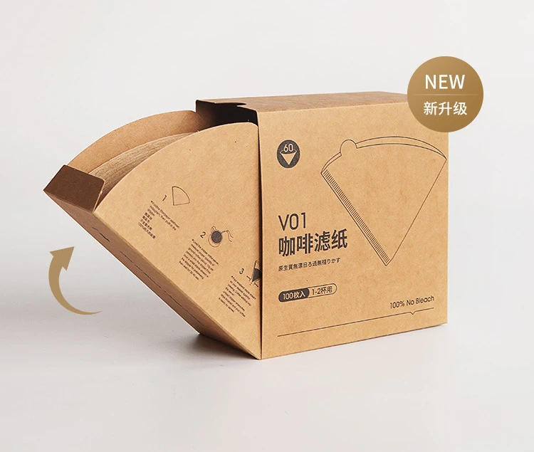 Description Picture 2 of itemCone Coffee Filter Bags 40pcs Disposable Drip Raw Wood Pulp V60 Coffee Bag Portafilter Espresso Coffee Accessories Tea Tool