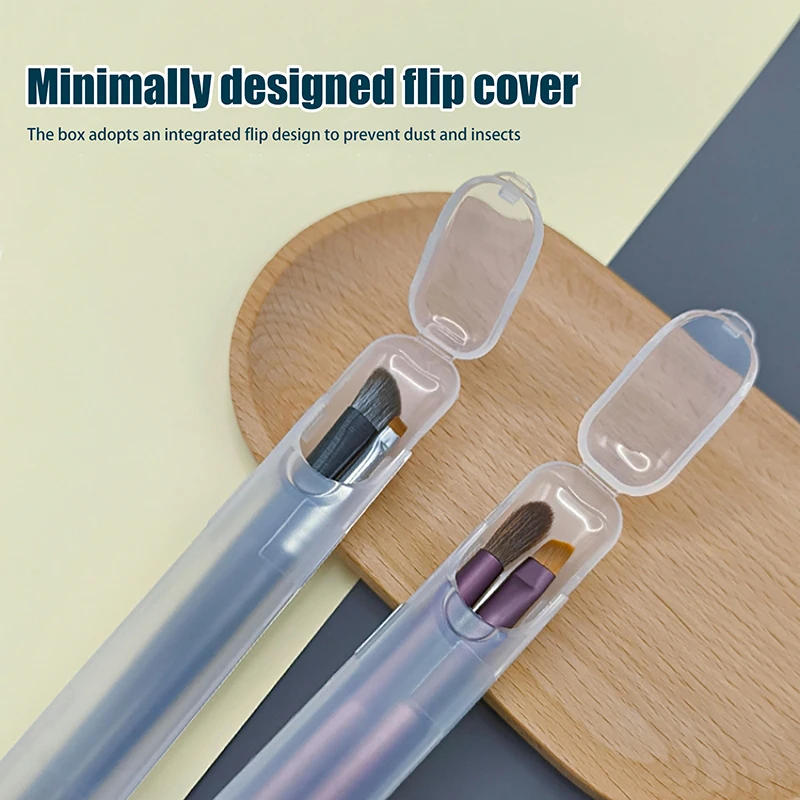 Description Picture 2 of item1PCS Portable Transparent Makeup Brush Storage Box With Cover Eyebrow Pencil Makeup Brushes Organizer Chopstick Case Beauty Tool