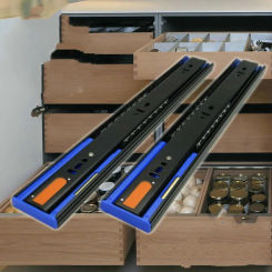 35CM 14" Top Quality Super Smooth&Quiet Extra-thick Three-section Hydraulic Soft Close Ball Bearing Drawer Slide Rail