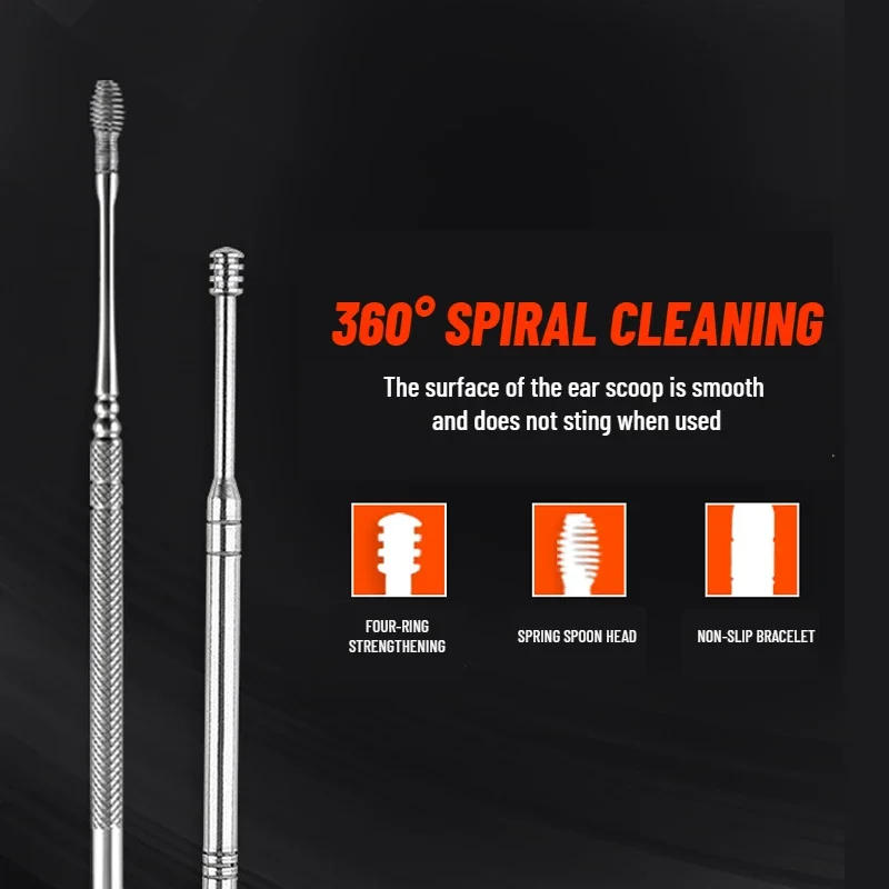 Description Picture 3 of itemNew 7Pcs Ear Wax Remover Cleaning Kit Pickers Pick Wax Cleaner Curette Spoon Care Removal Tool for Baby Adults Care Sets