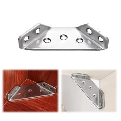 10Pcs Furniture Corner Connector Corner Code Fastener Stainless Steel Triangle Reinforcement Fasteners Heavy Duty for Furniture