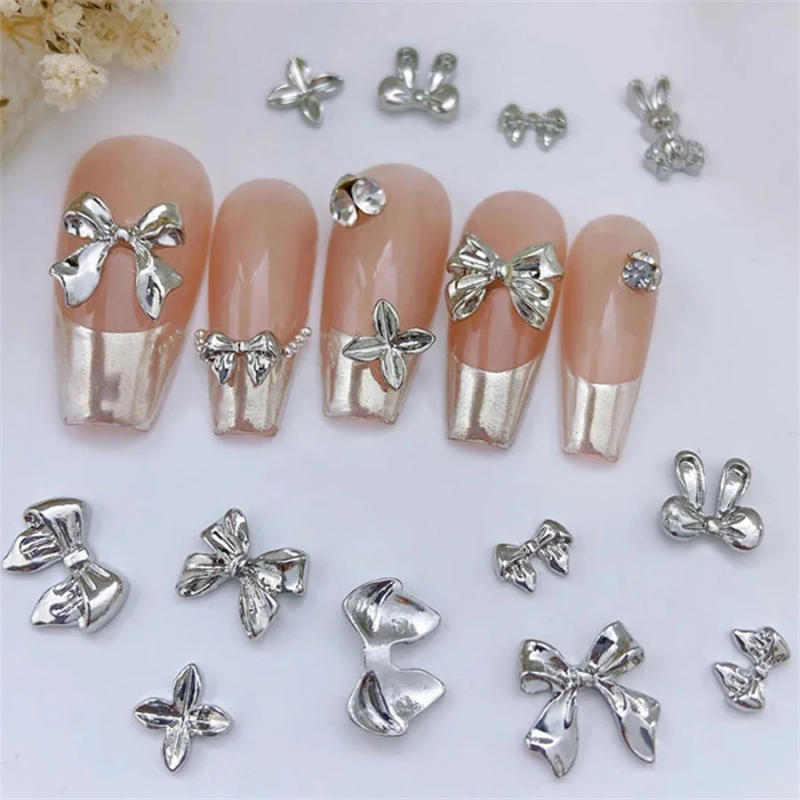 Description Picture 4 of item10pcs/Bag Metal 3D Bowknot Grey Gold Jewelry Nail Art Decorations Studs Charms Rhinestones Manicure Decorate For DIY Women