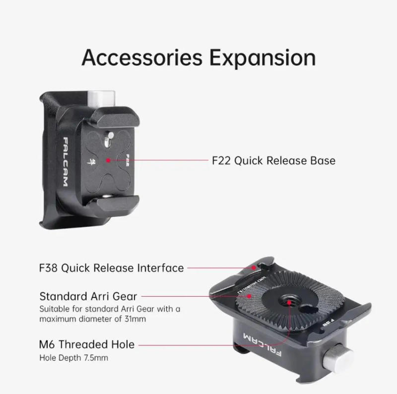 Description Picture 4 of itemFALCAM F22A3806 F22 to F38 Arri Adapter Quick Release Base Mount Standard ARRI Gear for Camera Cage