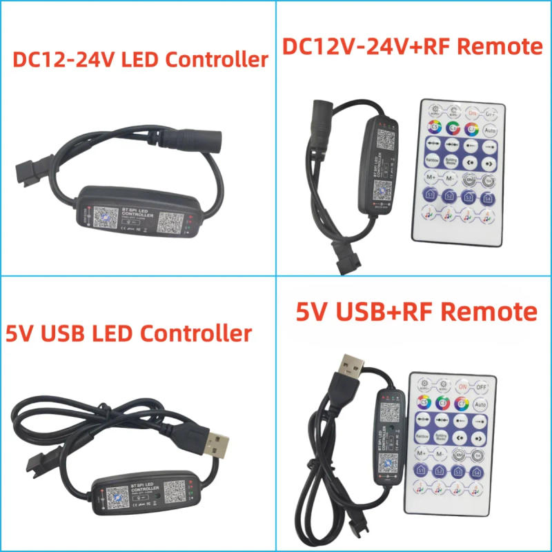 Description Picture 2 of itemLed Pixel SPI Controller Music APP Control 12V-24V Pixel LED Strip Light SK6812 WS2812 WS2811 IC 5V USB Remote Music Controller