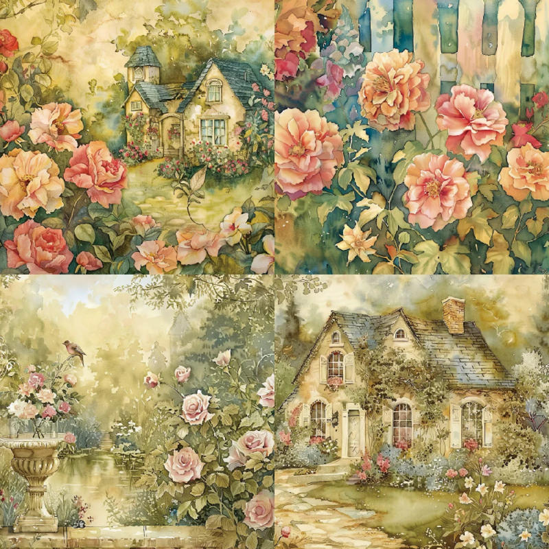 Description Picture 4 of itemKLJUYP 24 sheets 6"X6" Courtyard Paper Scrapbook paper Scrapbooking patterned paper pack DIY craft Background paper