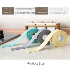 PVC Waterproof Wall Sticker Self-adhesive Sink Stove Crack Strip Kitchen Bathroom Bathtub Corner Sealant Strip New Style Sealant