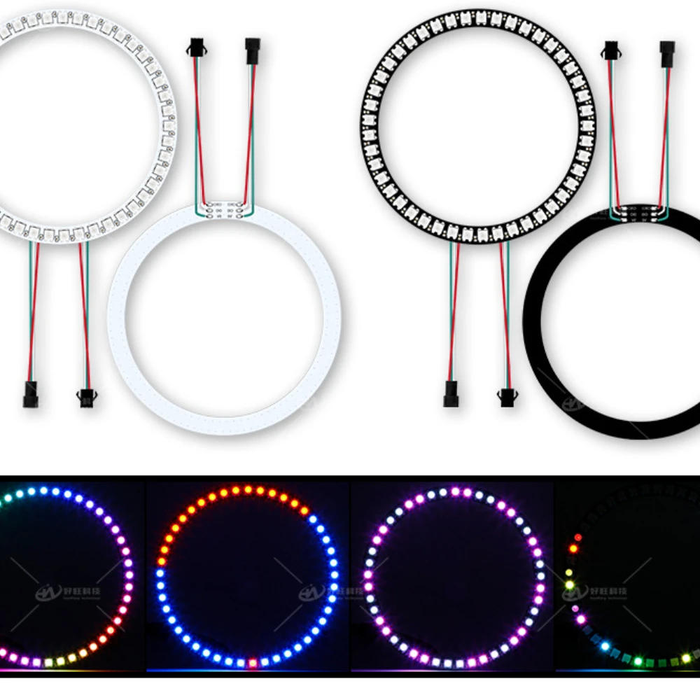 Description Picture 6 of itemLED Pixel Ring WS2812B USB/DC Wire And SP110E Controller Individul AddressabIe 5050 RGB WS2812IC BuiIt-in Led Module or Kits