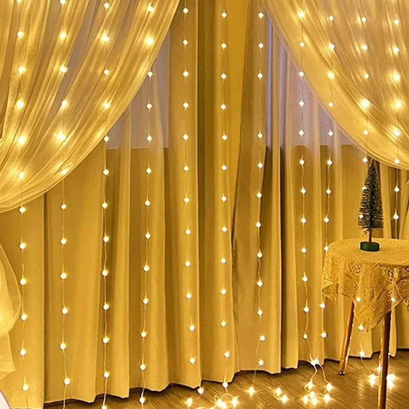 Description Picture 5 of itemLed Curtain Garland Fairy String Lights Christmas Decor USB Remote Control Wedding Party Holiday Decoration for Home Bedroom