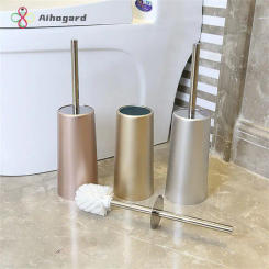 Toilet Brush Holder Bathroom Cleaning Set Flooring Stand Black Bathroom Storage and Organization ML117