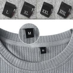 100Pcs Clothing Size Label Black White Garment Clothes T Shirt Dress Fabric Label Tag Washable Cloth Labels DIY Accessories