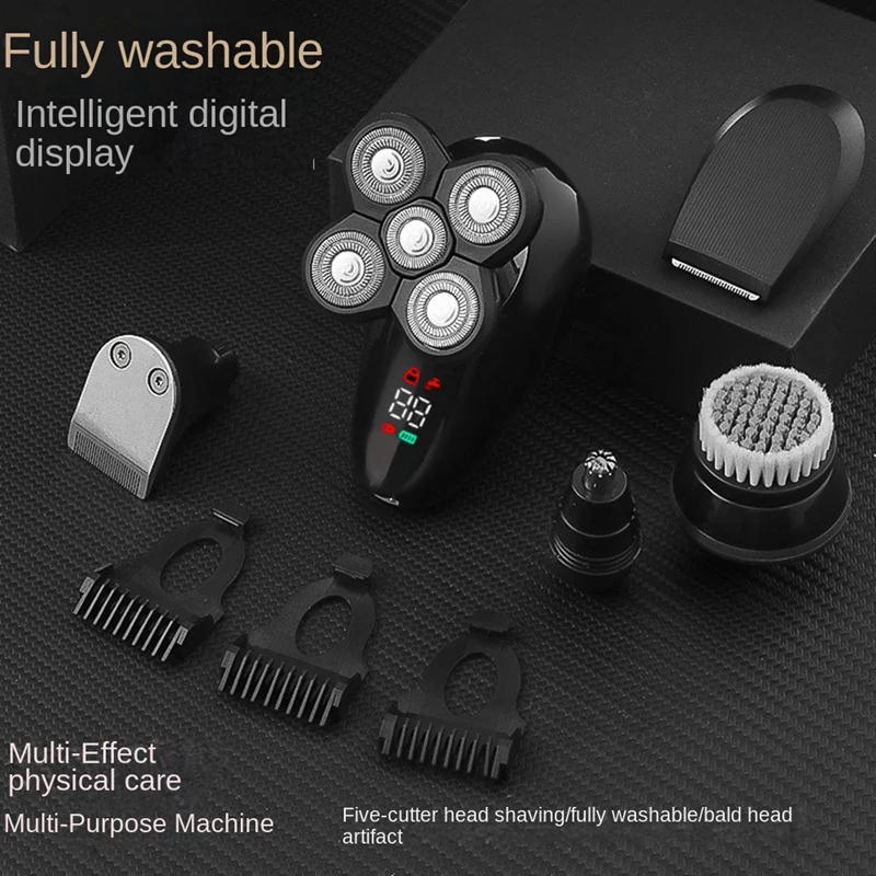 Description Picture 6 of itemHOT！-Electric Razor For Men Bald Head Shaver LED Display Nose Hair Beard Trimmer Clippers Facial Cleansing Brush