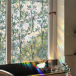 Green Plant Vine 3D Glass Film Application Sunshade Window Sticker Home Decoration Stickers Flower Shaped Window Film Home Decor
