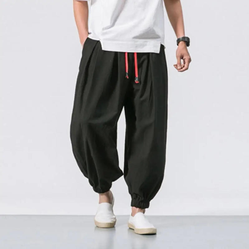 Description Picture 6 of item2024 New Fashion Drawstring Pants Men’S Baggy Jogging Pants Japanese Men Wide Leg Pants Male Casual Loose Trousers