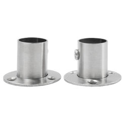 2 Pcs  Closet Rod Brackets  Stainless Steel Cabinet Holder Ceiling Wall  Flange Socket Support Bracket  Household Products