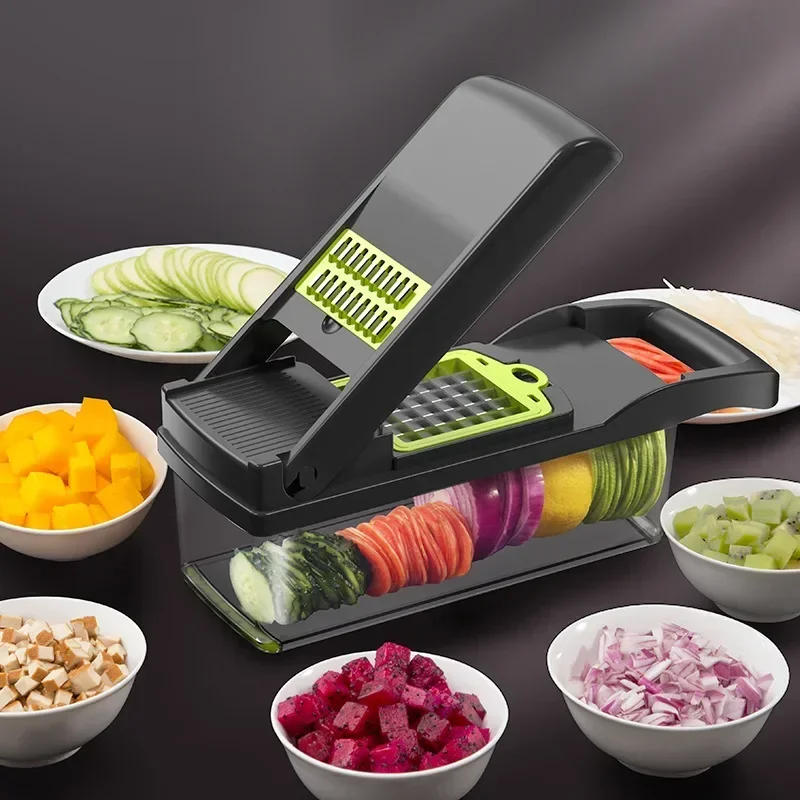 Description Picture 2 of item14/16 in 1 Multifunctional Vegetable Chopper Handle Food Grate Food Chopper Vegetable Slicer Dicer Cut Kitchen Items cocina