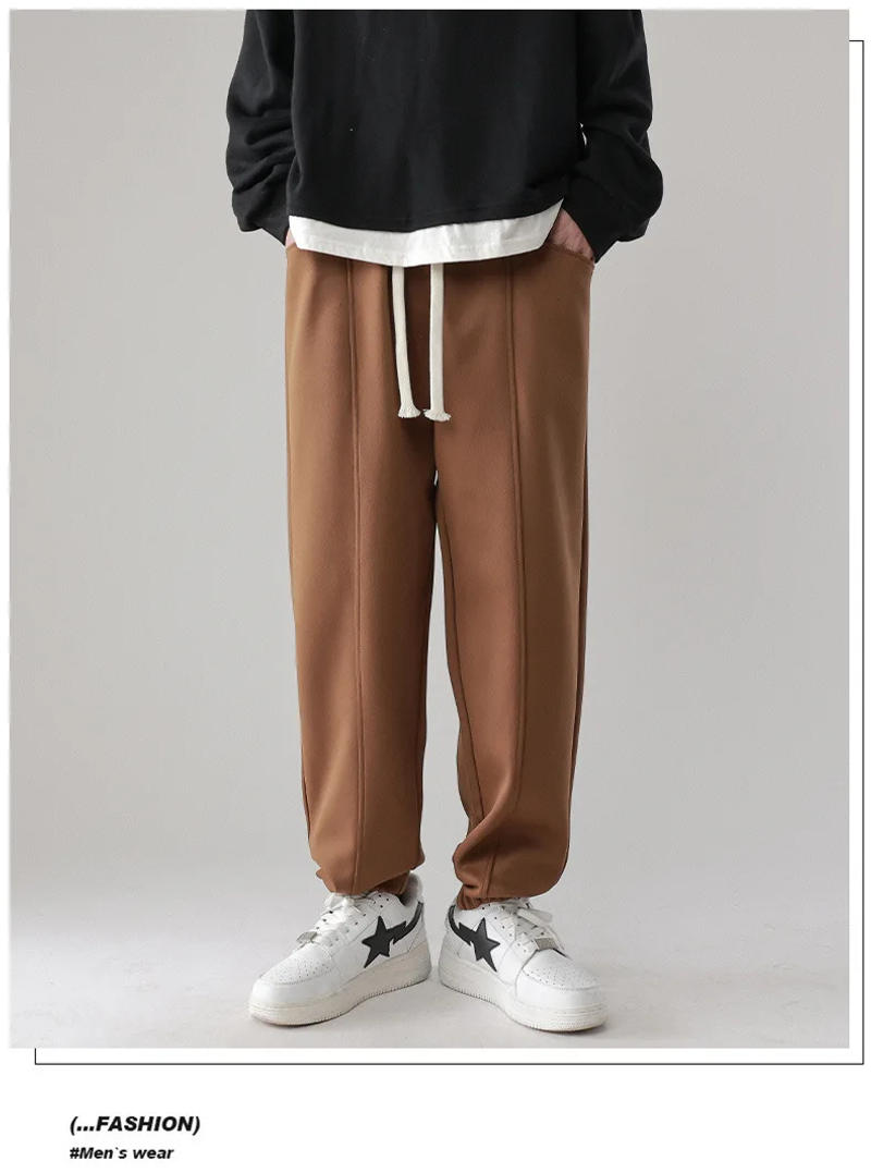 Description Picture 6 of item2024 New men's simple and versatile leggings casual pants, men's sanitary pants, student pantssweatpantssweatpants men