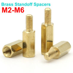 2/5/10/20/50pcs M2 M2.5 M3 M4 M5 M6  Brass spacer Male to Female Long Hexagonal Brass PCB Standoffs Spacers