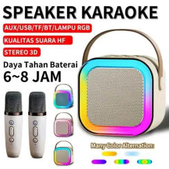 Bluetooth K12 Karaoke Machine Portable 5.3 PA Speaker System with 1-2 Wireless Microphones Home Family Singing Children's Gifts