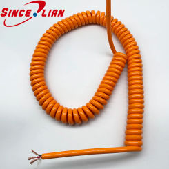 3 core 1 Square Spring Wire Orange Black White LED Power Cord Xenon Lamp Oxygen-free Copper Core Cable Oil Resistant PU Wire