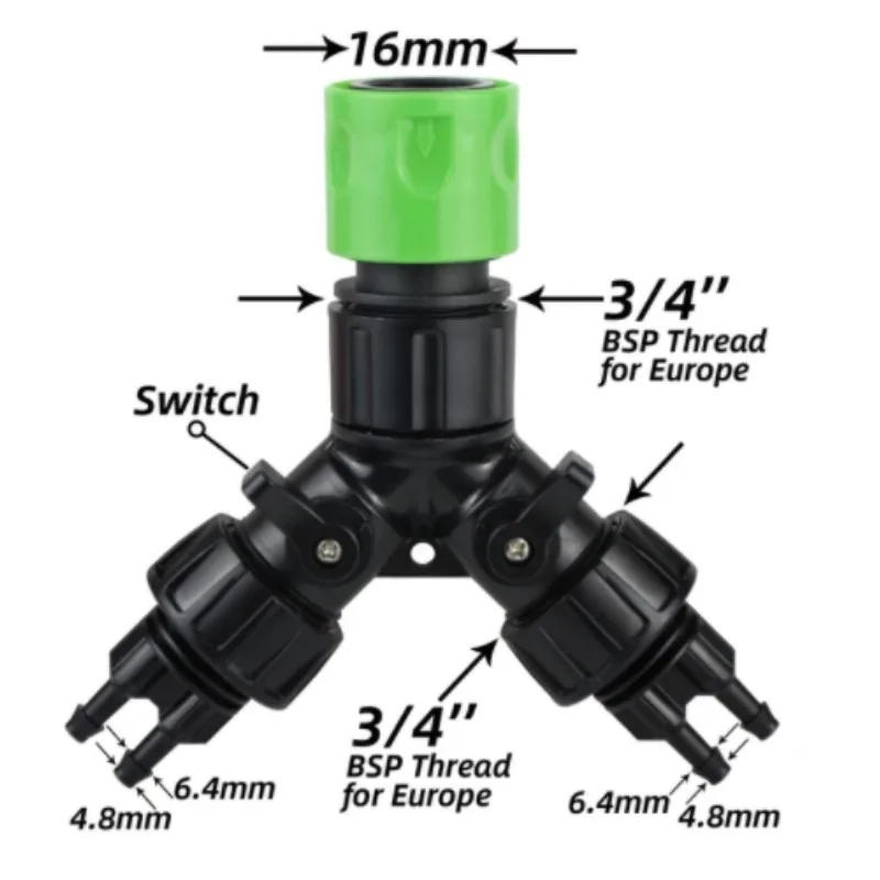 Description Picture 3 of itemDrip Irrigation Tap Adapter 4-Way Splitter for Garden 1/4'' Hose Automatic Watering System Kit Bonsai Pot Plant Greenhouse