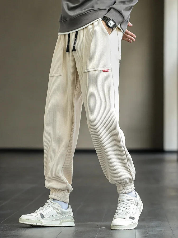Description Picture 2 of item2024 Spring Autumn New Corduroy Sweatpants Men Baggy Joggers Fashion Streetwear Loose Casual Harem Male Pants