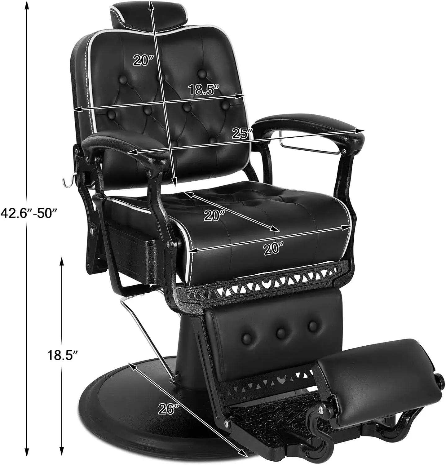 Description Picture 5 of itemBarber Chair All Purpose Hydraulic Recline Salon Chair Beauty Spa Vintage Barber Chair Heavy Duty Chair(Black)
