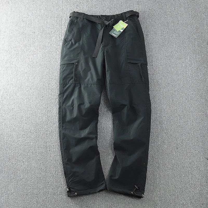 Description Picture 5 of itemWindproof Waterproof Multi Pocket Straight Cargo Pants Men Loose Casual Double Layer Overalls Winter Plush Thickened Trousers