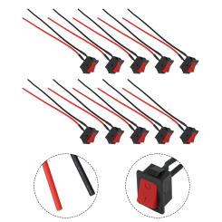 Two-Wire Square Switch 10Pcs 2Pin SPST Accessorie Boat Type Electrical Equipment KCD1 Switch Mini Rocker Switch