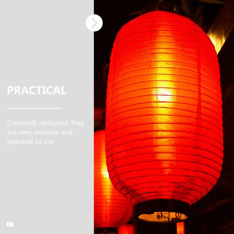 Description Picture 6 of itemSilk Fabric Material Winter Melon Lantern New Metal Bracket Foldable Chinese Hanging Lanterns Red Oval Festival Lantern Tavern