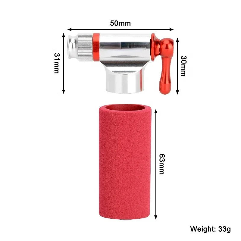 Description Picture 4 of itemAlloy Bike Tire Air CO2 Pump Mini Cycling Bicycle CO2 Inflator Head With Insulated Sleeve Set without gas