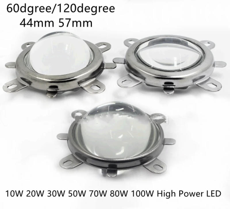 Description Picture 5 of item60 90 120 degree LED Lens Optical Glass 44mm Reflector Collimator Fixed Bracket For 20W 30W 50W 100W COB High Power COB Chip