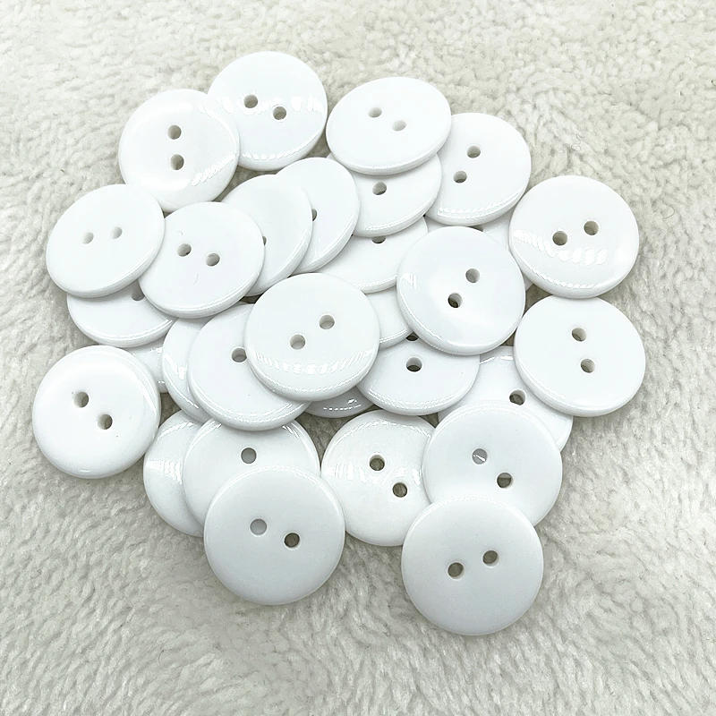 Description Picture 4 of item9mm---34mm Two Holes Transparent White Small Buttons Bread Round Resin Sewing Buttons Diy Clothing Accessories