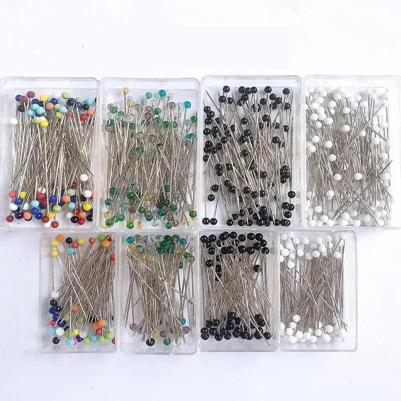 Description Picture 5 of itemNew Fashion Sewing Needles Colored Glass/Ceramics Head Bead Pin Stitch Knitting Needles Sewing Fixed DIY Safety Pin 32mm