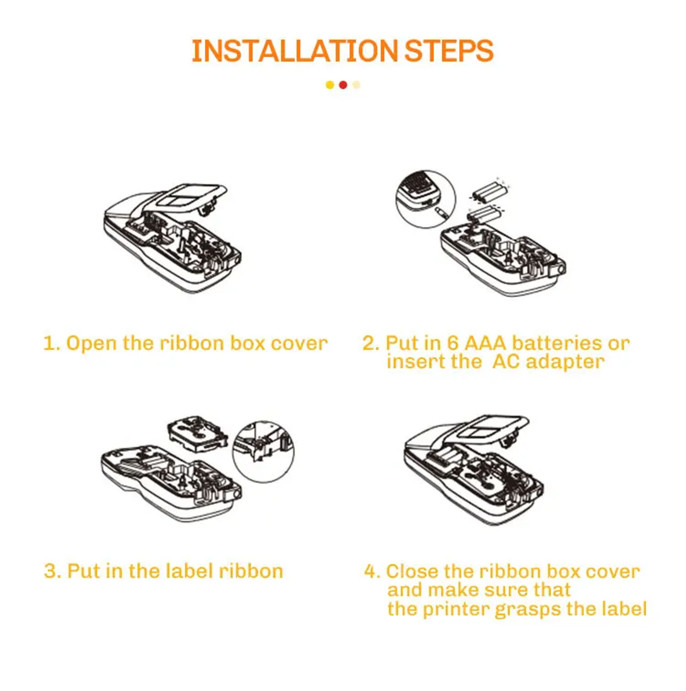 Description Picture 4 of itemPortable Label Printer E1000PRO w/ Tube AHS231 631 Compatible for Brother Ptouch Handheld Label Maker Machine Industrial Labeler