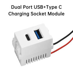 USB Type-C Dual Port Power Module 220V Socket 5V 2.1A Mobile Phone Charging Module Transformer Charging Power Switching Adapter