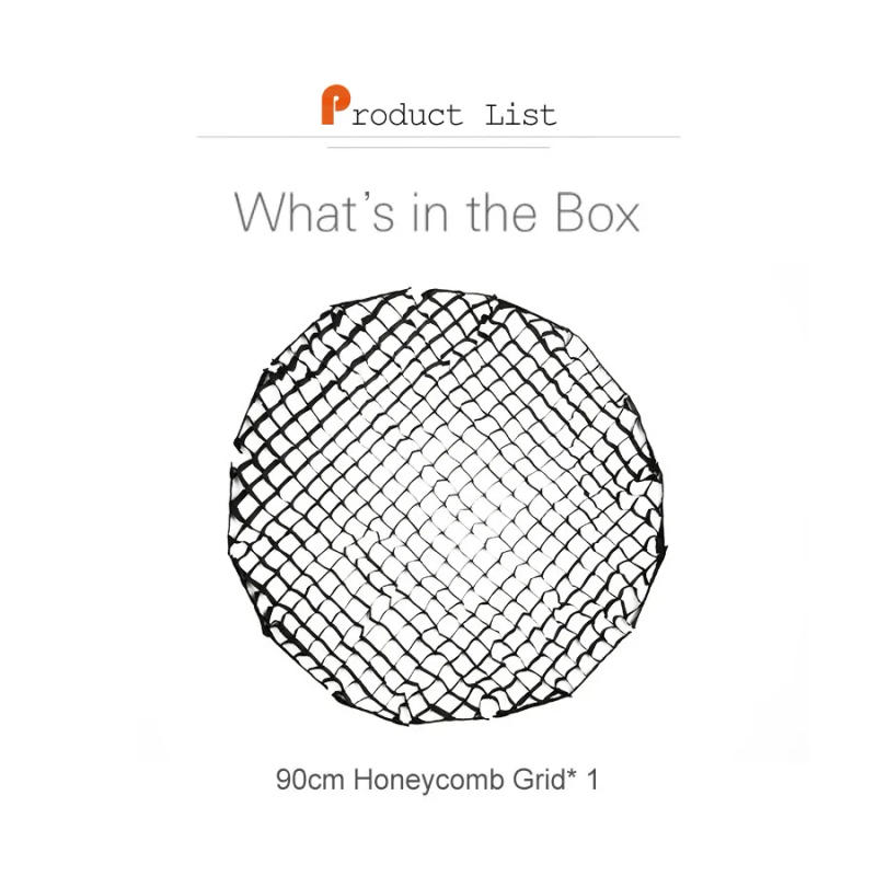 Description Picture 2 of item90cm 120cm Deep Parabolic Softbox Honeycomb Grid for Godox QR-P70/QR-P90/QR-P120 P90L P90H P120L P120H