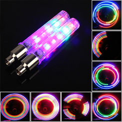 2PCS Bike Bicycle LED Lights Tire Valve Cap Flashlight Auto Car Motorcycle Tire Air Valve Wheel Spokes Lamp Bike Accessories